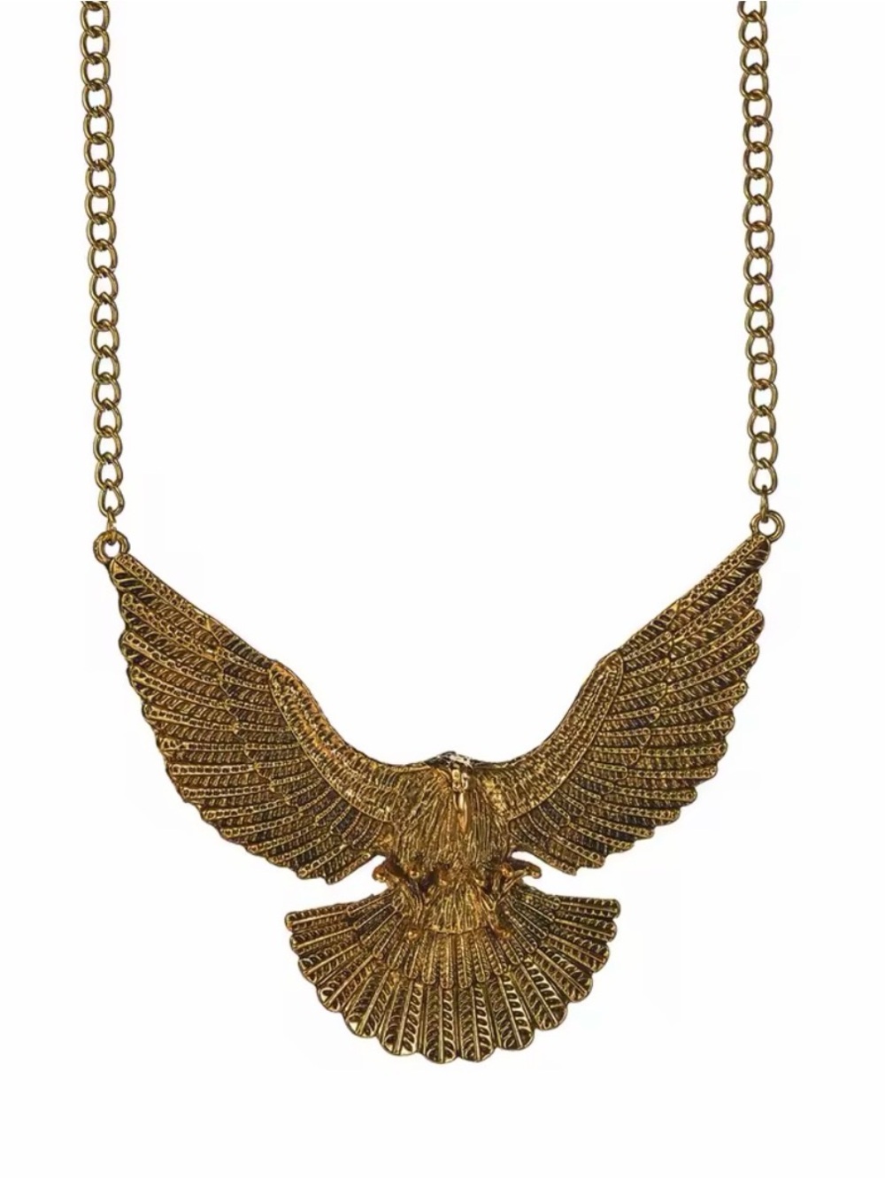 Gold Eagle Wing Statement Necklace